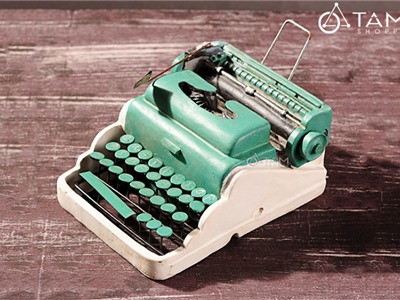 Mô hình máy đánh chữ Vintage xanh ngọc MHVT-MD.CH-02